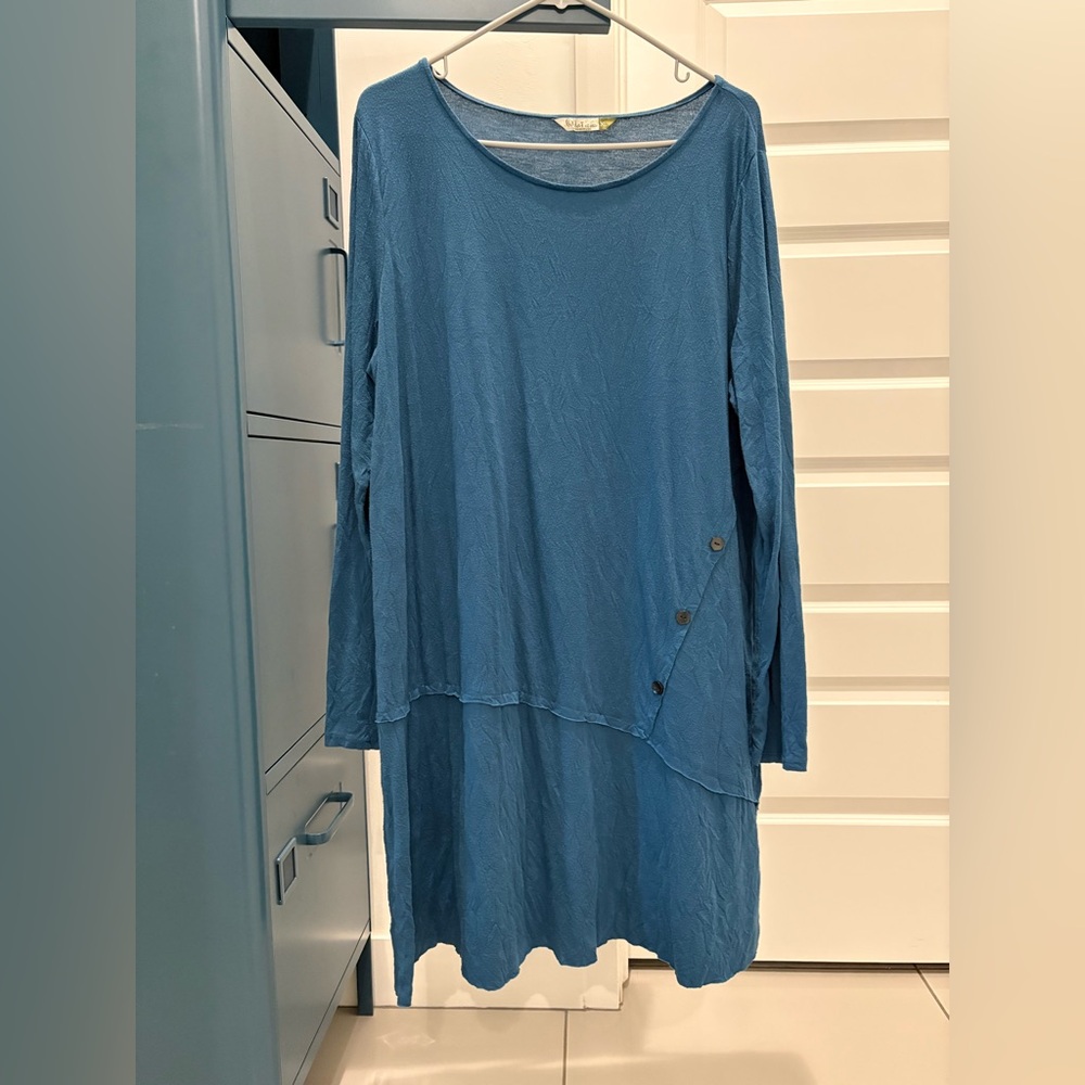 Chalet et ceci Long Sleeve Tunic Blue Size XL